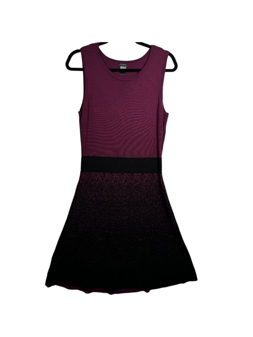 Ann Taylor Sleeveless Ombré Knit Fit & Flare Dress Maroon & Black Size M - Picture 2 of 10